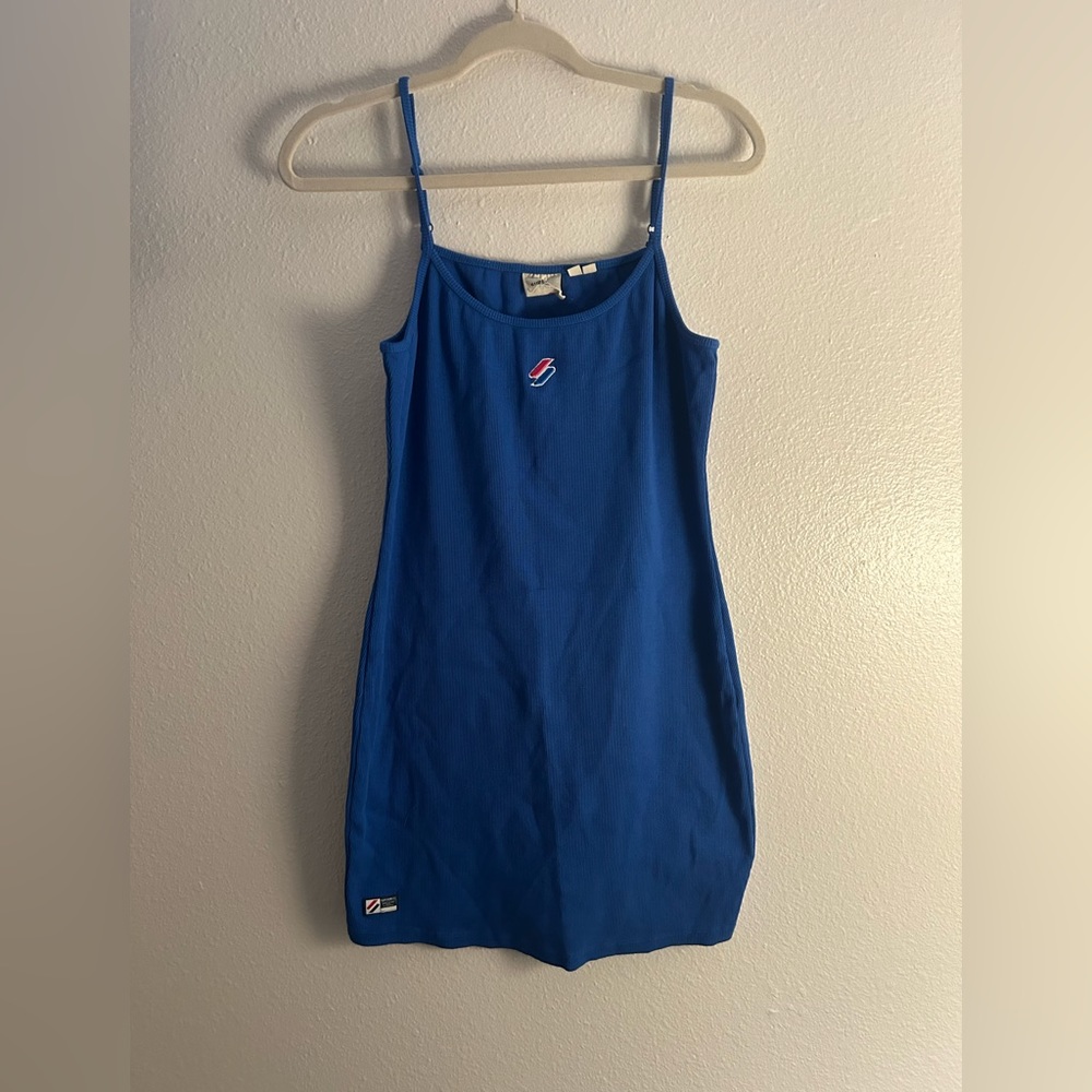 Mini Dress Spaghetti Straps Blue Superdry UK